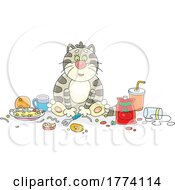 Poster, Art Print Of Cartoon Messy Fat Cat