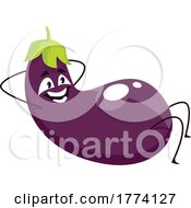 Eggplant Doing Situps Food Character by Vector Tradition SM