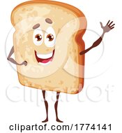 Poster, Art Print Of Waving Bread Slice Food Character