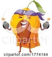 Pirate Lemon Food Character by Vector Tradition SM