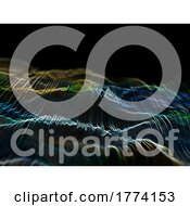 Poster, Art Print Of 3d Abstract Network Communications Background With Flowing Particles Design