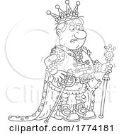 Poster, Art Print Of Cartoon Black And White Angry King