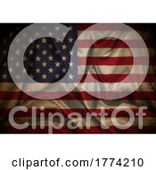 Poster, Art Print Of Grunge Style Realistic American Flag Background