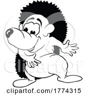 04/27/2022 - Cartoon Black And White Hedgehog