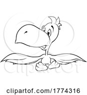 Poster, Art Print Of Cartoon Black And White Sitting Parrot