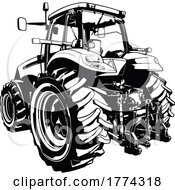Black And White Tractor Rear View