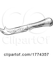 Cheese Knife Illustration Vintage Woodcut Etching