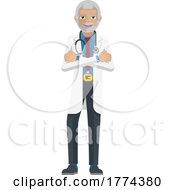 Poster, Art Print Of Mature Medical Doctor Cartoon Mascot