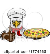 Eagle Pizza Chef Cartoon Restaurant Mascot Sign