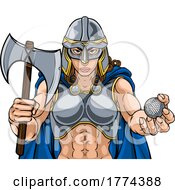 Poster, Art Print Of Viking Trojan Celtic Knight Golf Warrior Woman