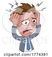 Poster, Art Print Of Stressed Or Headache Business Man Cartoon