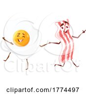 Egg And Bacon Breakfast Food Mascots by Vector Tradition SM