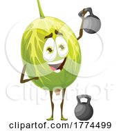 Poster, Art Print Of Melon Using Kettle Bells Food Mascot