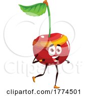 Jogging Cherry Food Mascot by Vector Tradition SM