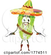 Bandit Lettuce Food Mascot by Vector Tradition SM