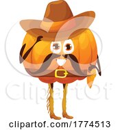 Poster, Art Print Of Cowboy Pumpkin Food Mascot