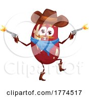 Poster, Art Print Of Cowboy Bean Food Mascot