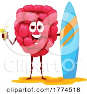 Surfer Raspberry Food Mascot by Vector Tradition SM