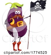Poster, Art Print Of Pirate Eggplant Food Mascot