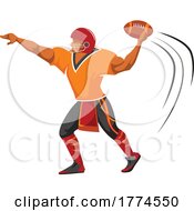 Poster, Art Print Of Throwing Football Player