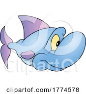 Cartoon Purple And Blue Fish