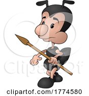 Poster, Art Print Of Cartoon Ant With A Spear