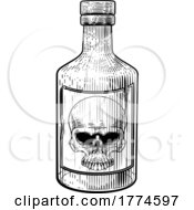 Poster, Art Print Of Poison Bottle Skull Warning Sign Label Vintage