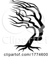 Poster, Art Print Of Optical Illusion Tree Child Face Silhouette