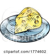 Swiss Cheese Vintage Woodcut Etching Style