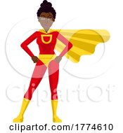Black Super Hero Woman Character Cartoon by AtStockIllustration