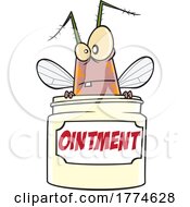 Cartoon Bug In An Anti Itch Ointment Jar
