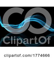 Poster, Art Print Of Abstract Background Of Flowing Blue Waves