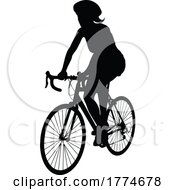 Bike And Bicyclist Silhouette by AtStockIllustration