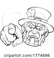 Poster, Art Print Of Leprechaun Mascot Cartoon Character Pointing