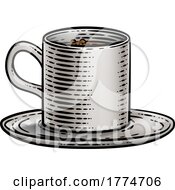 Coffee Tea Cup Drink Mug Vintage Woodcut