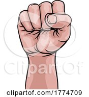 Fist Hand Raised Up Punch Comic Pop Art Cartoon by AtStockIllustration
