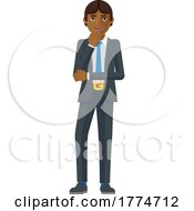 Asian Business Man Thinking Mascot Concept