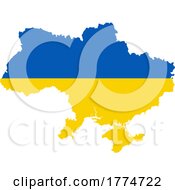 Poster, Art Print Of Cartoon Ukrainian Flag Map