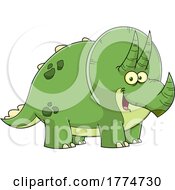 Cartoon Chubby Triceratops Dinosaur