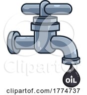 Cartoon Faucet And Drop Of Oil