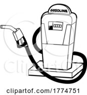 Black And White Cartoon Fuel Pump