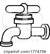 Poster, Art Print Of Black And White Cartoon Faucet
