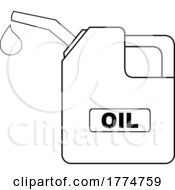 Black And White Cartoon Oil Can With A Drop
