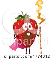 Poster, Art Print Of Wizard Strawberry Food Mascot