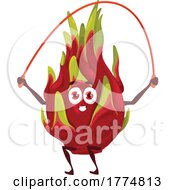Poster, Art Print Of Dragon Fruit Food Mascot Jumping Rope