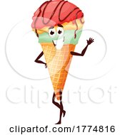 Poster, Art Print Of Ice Cream Cone Food Mascot