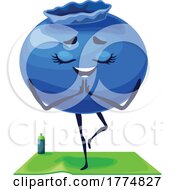 Yoga Blueberry Food Mascot