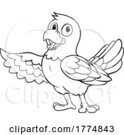 Poster, Art Print Of Parrot Macaw Bird Cartoon Coloring Mascot