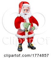 Poster, Art Print Of Santa Claus Father Christmas Cartoon Pointing