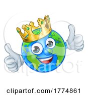 Poster, Art Print Of Crown Earth Globe World Mascot Cartoon Character